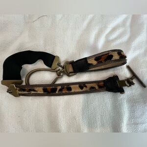 Vintage Leopard Print leather belt GUC 2419
